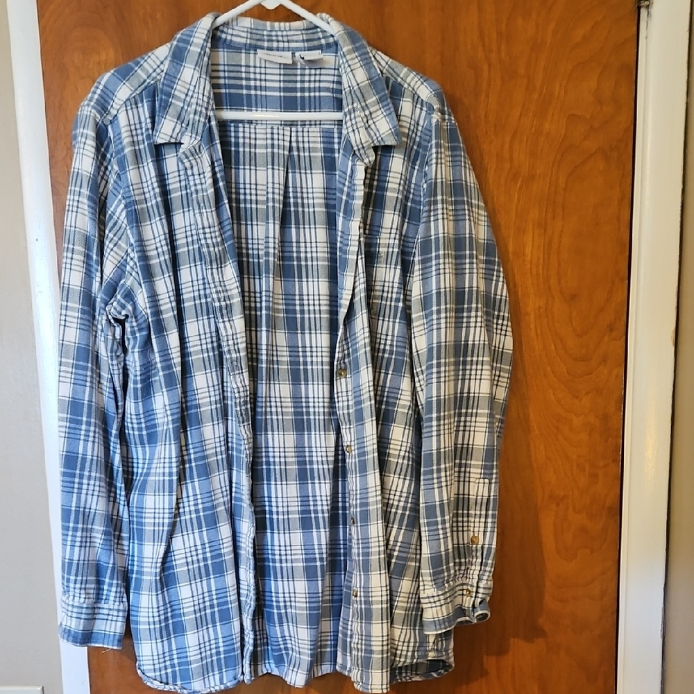 Blue Plaid Button Down Shirt